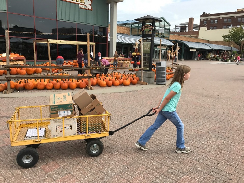 Pumpkins outside City Market