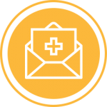 Yellow Medical Envelope Icon
