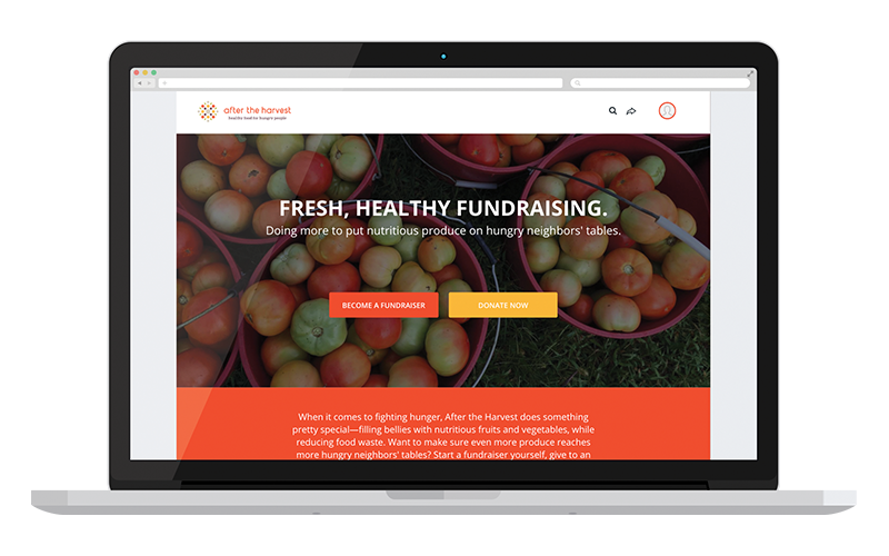 Fundraising page through a macbook view